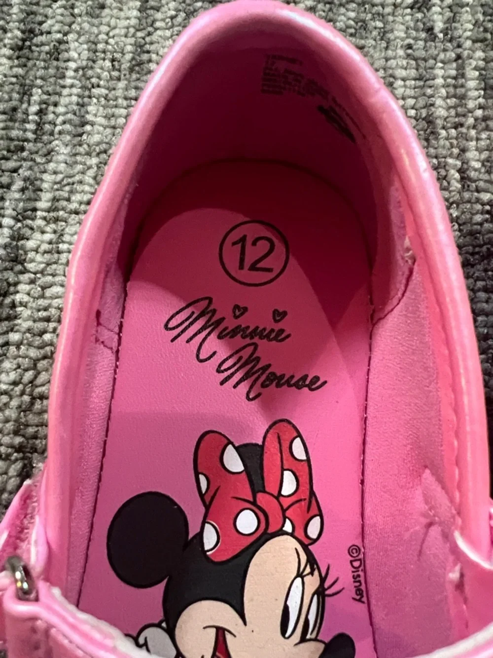 Disney Minnie Mouse Toddler Girls Pink Glitter Mary-Jane Ballet Flats Various Sz